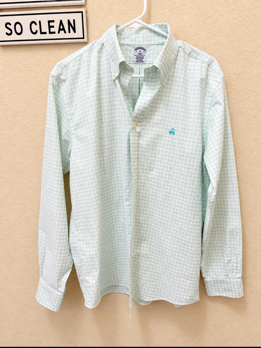 Brooks Brothers Light Mint Gingham Button-Down Shirt